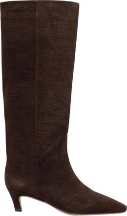 Twinset Su&egrave;de kniehoge laarzen - Dames - Schoenen - Bruin - Maat: 37 EU Su&egrave;de