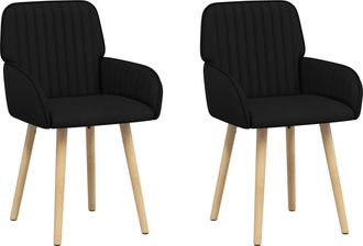 vidaXL Sillas De Comedor 2 Uds. Tela Negro 56,5 X 50 X 87,5 Cm Vidaxl