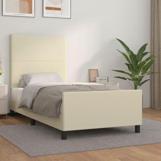 vidaXL Vidaxl - Estructura De Cama Sin Colch&oacute;n Cuero Sint&eacute;tico Crema 80x200 Cm