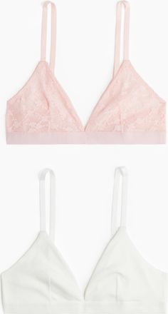 H&M 2er-Pack Soft-BHs aus Baumwolle - Pink