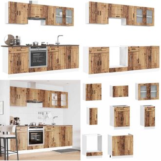 vidaXL Set Mobili da Cucina 8 pz Kalmar Legno Vecchio in Truciolato - Armadi da cucina - Mobili da cucina in legno