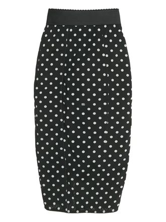 Dolce & Gabbana polka dot midi skirt - Black