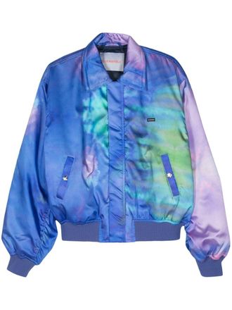 Bluemarble tie-dye pattern padded jacket