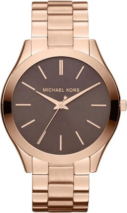Michael Kors Womens Slim Runway MK3181 42mm Rose Gold Ladies Watch Stainless Steel - One Size