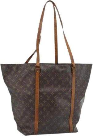 Louis Vuitton Pre-owned Vintage Monogram Tote Bag - Dames - Vintage Shopper - Bruin - ONE Size - Leer - Vintage