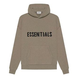 Fear of God SS21 Knit Logo Hoodie Taupe FOG-SS21-646