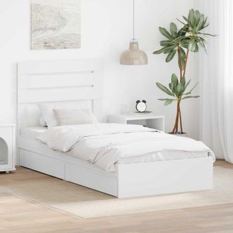 vidaXL vidaXL Letto con Contenitore Bianco 90 x 200 cm Legno multistrato