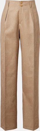 Etro Wool jacquard wide-leg pants