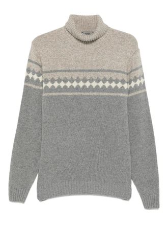 Ferrante patterned roll-neck sweater - Grey