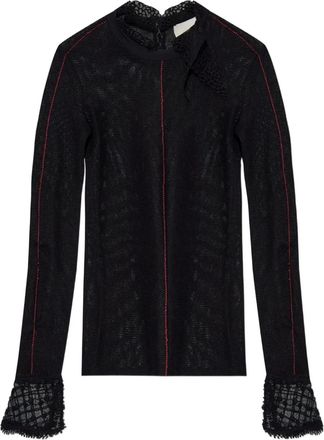 Isabel Marant Sarah top met afwerking van kant - Zwart