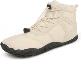 Generic Mens Winter Thick-Soled Snow Boots Mens Casual Cotton Shoes, Non-Slip and Waterproof Snow Boots (White, Shoe Sizes, Adult, Men, 6.5, Numeric, UK Footw