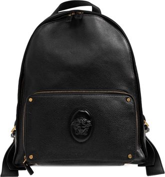 Versace Lou Leren Rugzak - Heren - Rugzakken - Zwart - ONE Size - Katoen - Tassen