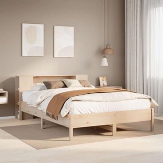 vidaXL Cama Con Estanter&iacute;a Sin Colch&oacute;n Madera Maciza De Pino 160x200cm Vidaxl