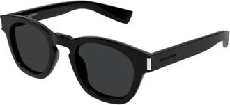 Saint Laurent Vintage Panthos Zonnebril Zwart Glanzend - unisex - Zonnebrillen - Zwart - 48 MM - Accessoires