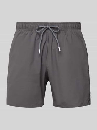 HUGO BOSS Badehose mit elastischem Bund Modell ICONIC in Anthrazit, Größe XXL