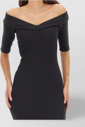 Alberta Ferretti off-the-shoulder 3/4-sleeve midi dress