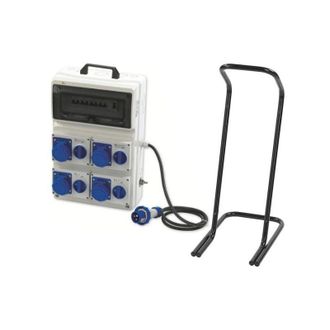 Rosi Collection Quadro ASC portatile, 3KW 230V, IP65, 4 prese interbloccate 2P+T 16A, spina 2P+T 16A, con magnetotermico, differenziale generale e cavaletto - Rosi