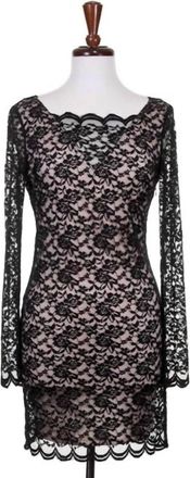 Double Zero Womens Sheer Lace Dress In Black