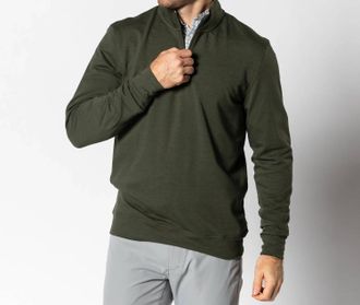 Duck Head Dunmore 1/4 Zip Pullover In Olive