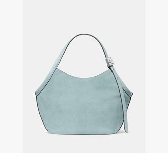 Kate Spade New York Womens Deco Suede Small Tulip Tote Bag in Blue | Suede