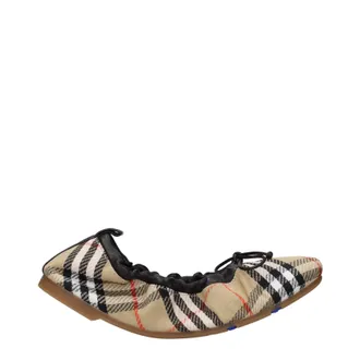 Burberry Damens Ballerina-Schuhe Beige/Schwarzer Stoff