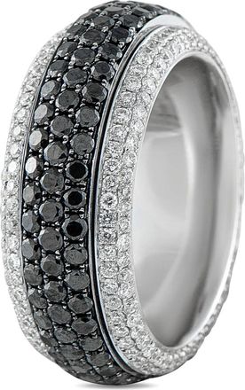 Bucherer 18K white gold diamond rotating band ring - women - 18kt White Gold/Diamond - One Size - Silver
