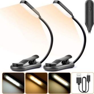 OEM L&aacute;mparas De Lectura Ulisem (2 Unidades), 7 Luces Led (blanco Fr&iacute;o Y Amarillo C&aacute;lido), 3 Modos