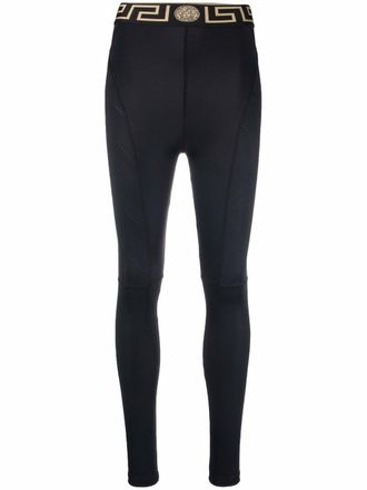 Versace Legging met Greca tailleband - Zwart