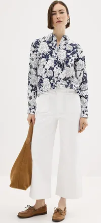 Lauren Ralph Lauren Womens Patch-pocket cropped white jean Fit: Wide leg, high rise