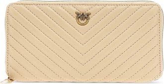 Pinko Portemonnee met chevron streep - Beige