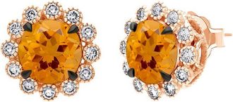 Le Vian 14K Rose Gold 4.33 Ct. Tw. Diamond & Citrine Earrings