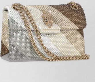 Kurt Geiger striped rhinestone shoulder bag