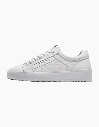 AH by Android Homme Mens Venice Emboss Patent Croc White Leather Trainer - Size: 10