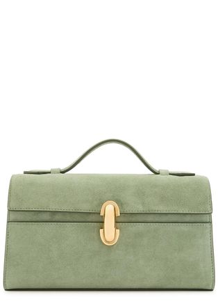 Savette Symmetry Suede Pochette - Teal - One Size