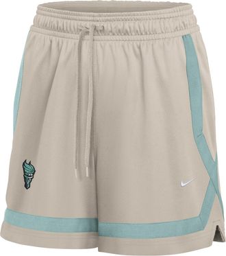 Nike Womens New York Liberty 5 Studio Fleece Basketball Shorts in Brown | IR0880-236