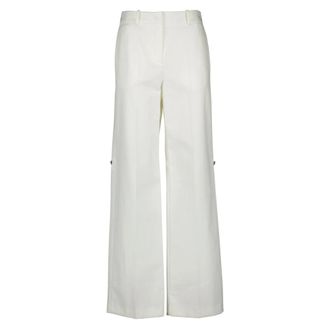 Fendi Wide Trousers, female, White, Size: 2XS Technical Canvas Pants