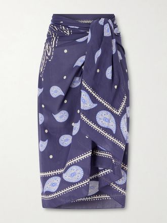 Johanna Ortiz Pareo In Cotone Stampato Vibrant Horizons - Blu