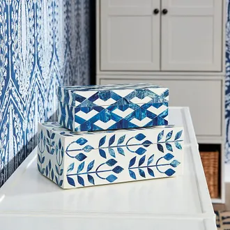 Ballard Designs Set of 2 Petunia Decorative Boxes - Ballard Designs