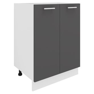 ebuy24 Ebuy24 - Gabinete De Cocina Vcm Dimensiones Aprox. Al. 82 X An. 60 X. T. 46 Cm Gabinete Con Dos Puertas Muebles De Cocina - Esilo (blanco / Antracita)