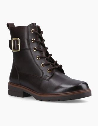 Hush Puppies Womens Hush Puppies Teagan Biker Leather Womens BROWN Boots - Size: 8