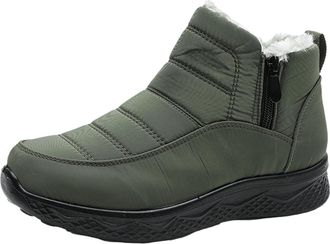 Generic Dritnow Snow Boots Women, Anti-Slip Waterproof Warm Winter Shoes, Waterproof Non-Slip Fur Lined Warm Winter Ankle Boots (Green,4.5)