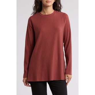 Eileen Fisher High Crewneck Tunic Sweater in Deep Turmeric at Nordstrom Rack, Size Xx-Small
