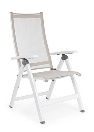 Konte Design Sillón reclinable de aluminio blanco, plegable