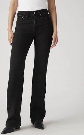 Levi's Wedgie Jeans Womens Black Denim Bootcut Leg Button Fly JAX1166