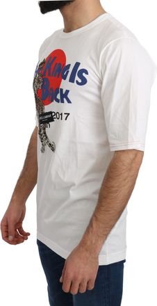 Dolce & Gabbana White Leopard Royal Top Mens T-shirt
