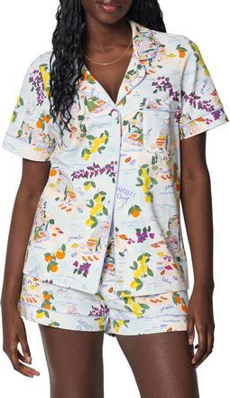 Bedhead Pajamas Print Stretch Organic Cotton Short Pajamas in Amalfi Escape at Nordstrom, Size X-Large