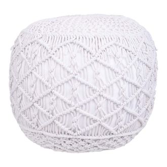 Wanderlust Deco Wanderlust Deco - Puff De Algod&oacute;n Trenzado Blanco 45x45x40