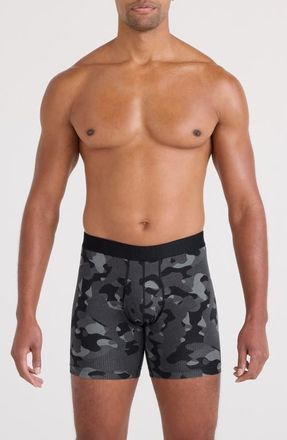 Saxx DropTemp Cooling Cotton Boxer Briefs in Pebble Camo-Graphite at Nordstrom, Size Xx-Large