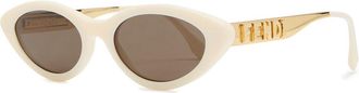 Fendi Fendigraphy Narrow Cat-eye Sunglasses - White - One Size