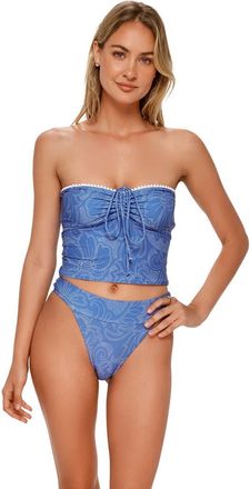 Swim Systems Pom Pom Dolly Crop Top Bikini Swimsuit in Trailblazer at Nordstrom, Size Xx-Large